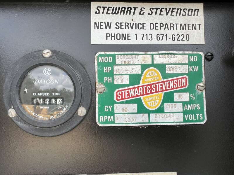 Low Hours Stewart & Stevenson 16V92TT Diesel Generator