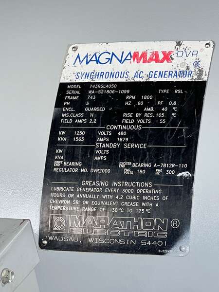 Used Stewart & Stevenson 1250kW Diesel Generator