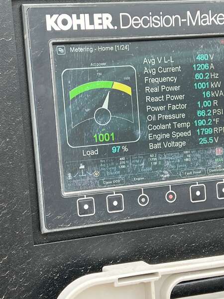 New Surplus Kohler 1000kW Gas Generator