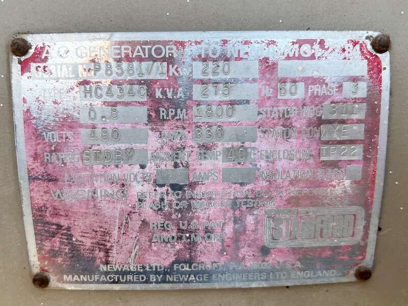 Used Cummins 220kW Gas Generator