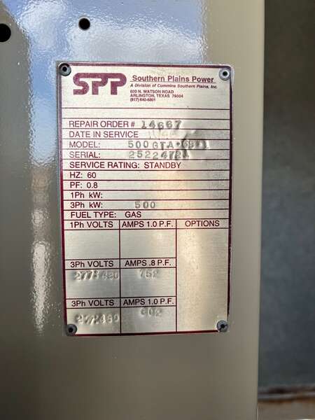 Used Cummins GTA28 Gas Generator