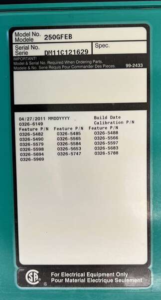 Low hours Cummins 250kW Gas Generator