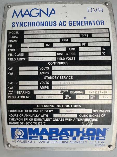 Used Spectrum 600kW Diesel Generator