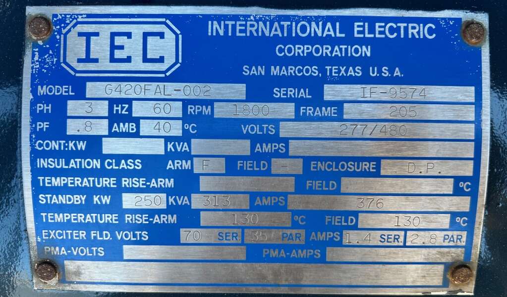 Used Stewart & Stevenson 250kW Diesel Generator