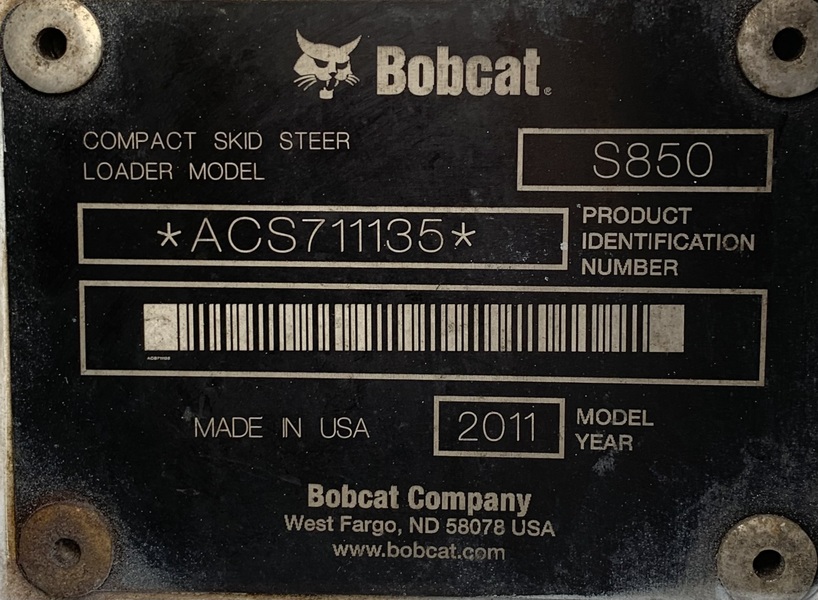 Used Bobcat S850 Skidsteer 