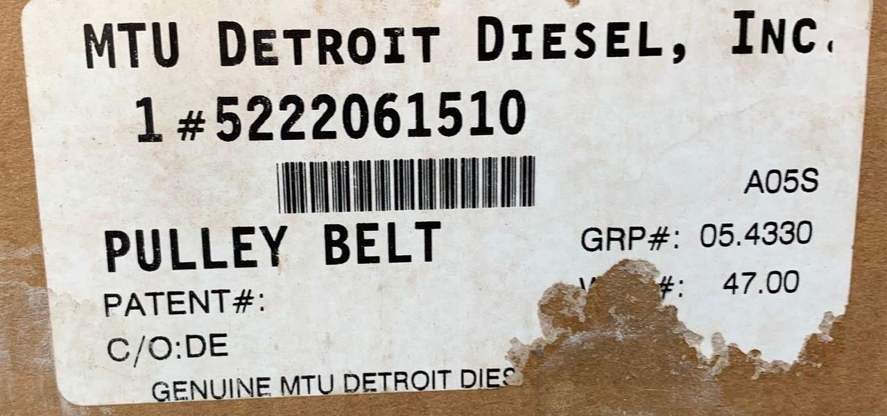  MTU/Detroit Pulley Belt Engine Parts