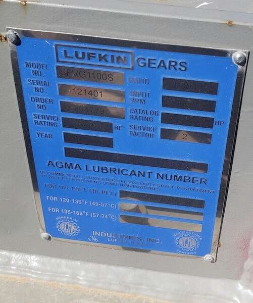 New Surplus Lufkin Gearbox 2280HP Ratio: 1.303:1 