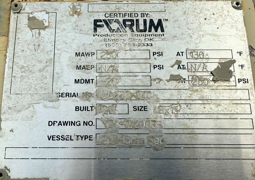 Used 2PH Horizontal Separator 