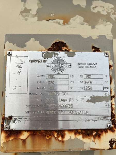 Used 2PH Horizontal Separator 