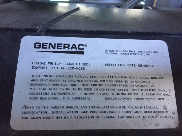 Generac natural gas generator